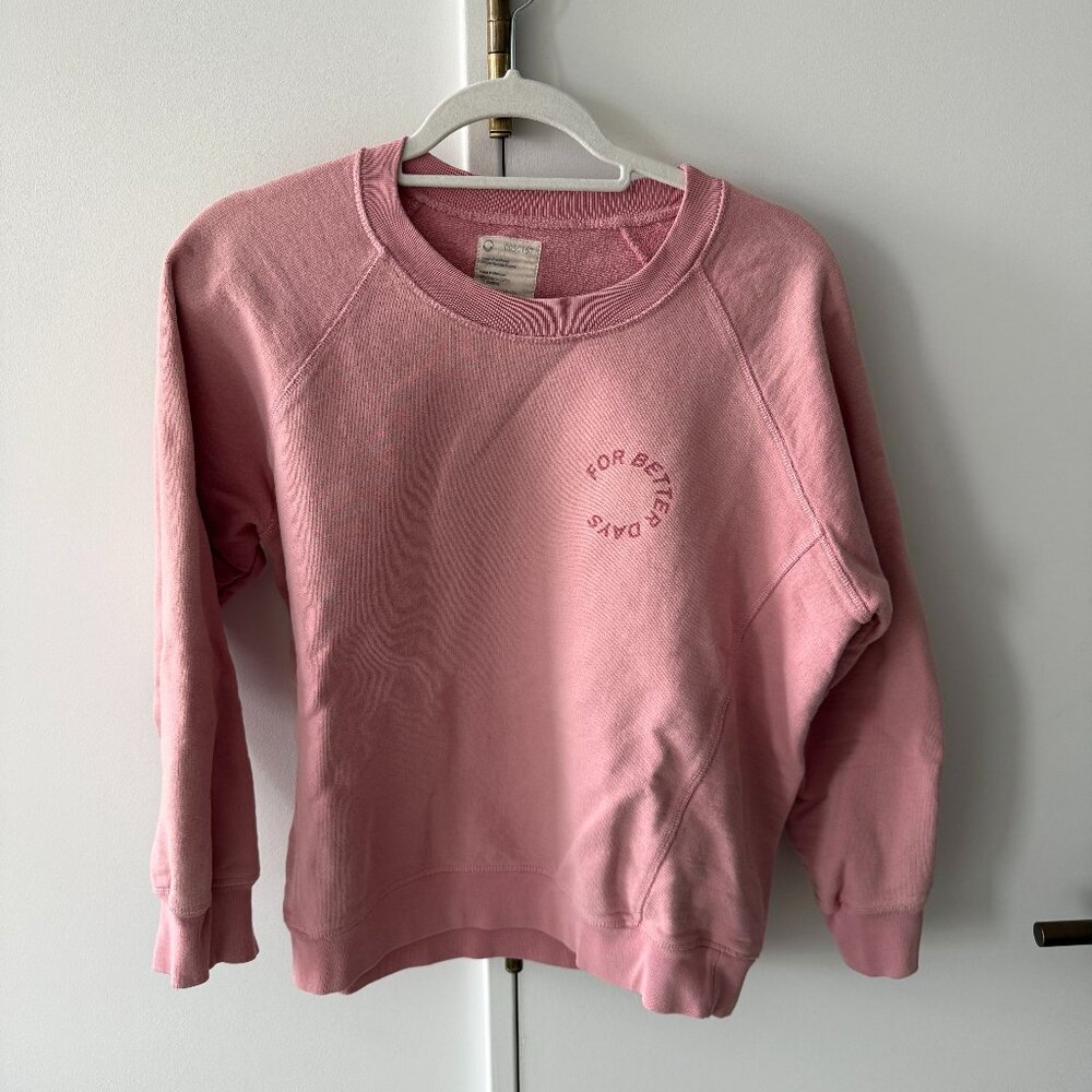 For Better Days Pink Crewneck Cotton Sweat Shirt